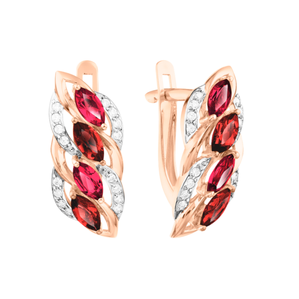 Серьги с гранатами