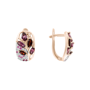Серьги с гранатами