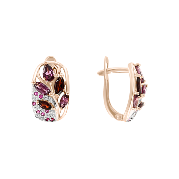 Серьги с гранатами