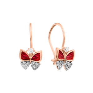 Серьги с фианитами и эмалью T182029129/OH