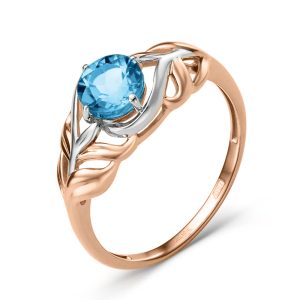 Кольцо с London blue топазом