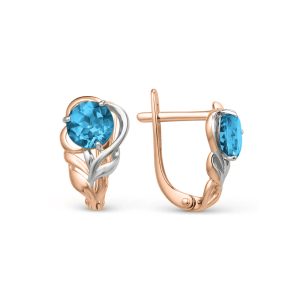 Серьги с London blue топазом