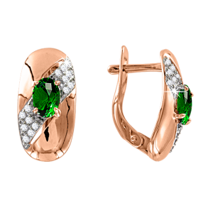 Серьги с фианитами