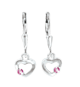 Серьги с розовыми фианитами