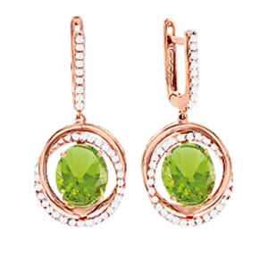 Ohrhänger mit Amethyst grün und Zirkonia
