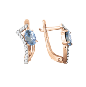 Серьги с топазами и фианитами
