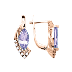 Серьги с аметистами и фианитами