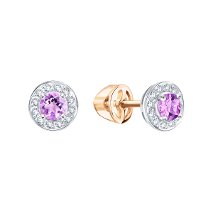 Ohrstecker mit Zirkonia und Amethysten