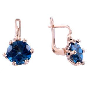 Серьги с blue топазом