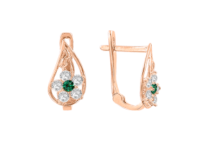 Серьги с фианитами