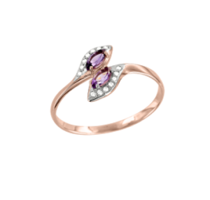 Damenring mit Amethyst und Zirkonia