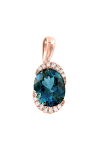 Подвеска с топазом London Blue и бриллиантами
