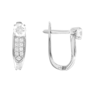 Серьги из белого золота с Swarovski Zirkonia