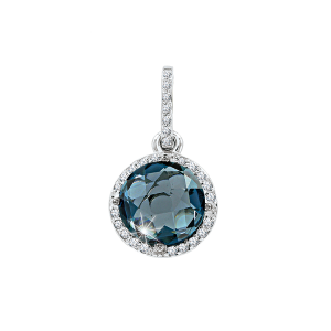 Подвеска с бриллиантами и London Blue Topas