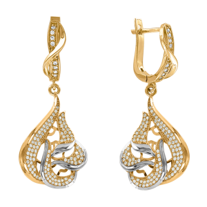 Серьги с фианитами