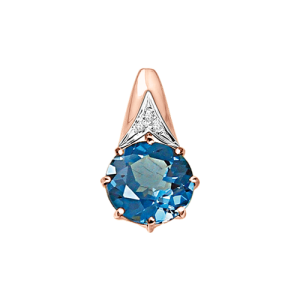 Подвеска с бриллиантами и топазом London Blue