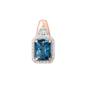 Подвеска с бриллиантами и топазом London Blue