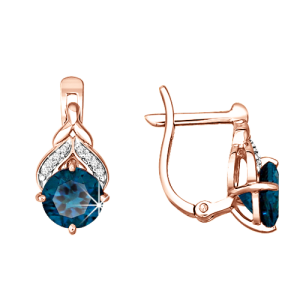 Серьги с топазами и фианитами