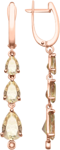 Серьги с фианитами Swarovski и топазами Swarovski