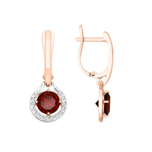 Ohrhänger mit Granat und Zirkonia