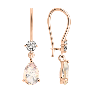 Серьги с топазом Swarovski и фианиты Swarovski