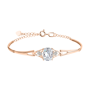 Браслет с топазом Swarovski и фианитами