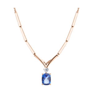 Колье с топазом Swarovski и фианитом Swarovski