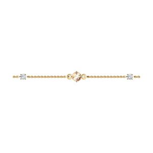 Браслет с топазом Swarovski и фианитами