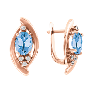 Серьги с топазами и фианитами