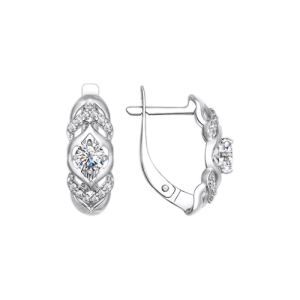 Серьги с фианитами
