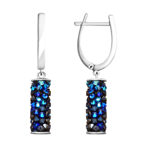 Серьги с синими кристаллами Swarovski
