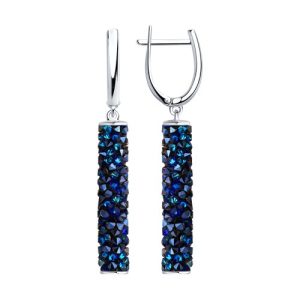 Серьги с синими кристаллами Swarovski