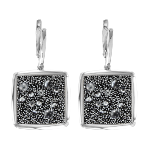 Серьги с черными кристаллами Swarovski