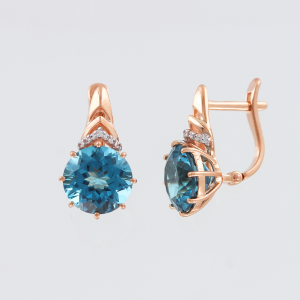 Серьги с Topas London и фианитами
