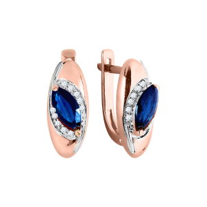 Серьги с бриллиантами и сапфирами