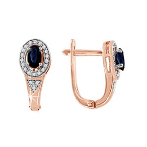 Серьги с сапфирами и бриллиантами