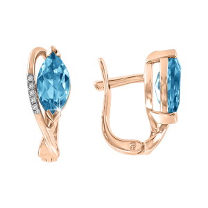 Серьги с топазами и фианитами