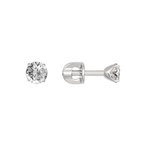 Ohrstecker mit Zirkonia, Weißgold