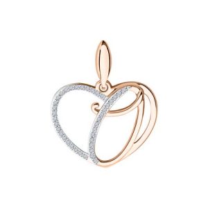 Anhänger Herz "O" mit Zirkonia