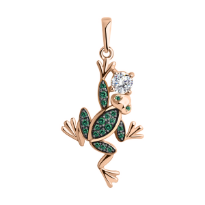 Anhänger Frosch mit Zirkonia