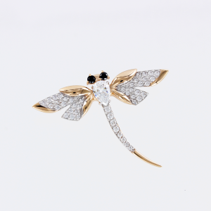 Brosche Libelle mit Zirkonia