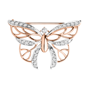 Brosche Schmetterling mit Zirkonia