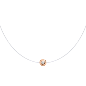 Halskette auf Angelschnur aus Gold mit Zirkonia