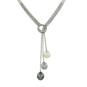 Collier mit Perlen und Zirkonia