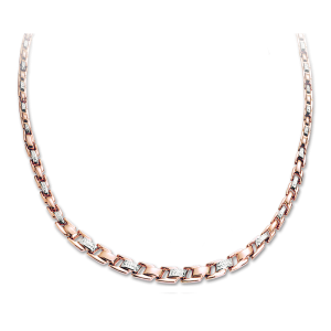 Collier und Armband Rot-/Weiß-/Gelbgold
