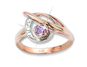 Damenring mit Zirkonia und Amethyst
