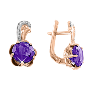 Ohrhänger mit Amethyst und Zirkonia