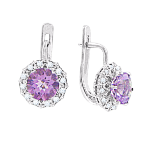 Ohrhänger mit Amethyst und Zirkonia