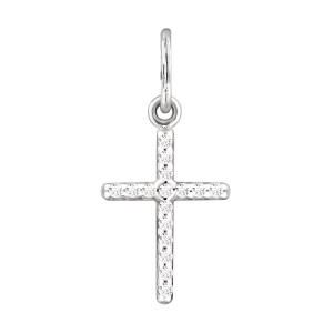 Anhänger – Kreuz in Weißgold mit Zirkonia
