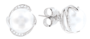 Ohrstecker mit Perle und Zirkonia